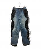 ANDERSSON BELLアンダーソンベル）の古着「TROMPE L`OEIL LAYERED TYING PANTS」｜インディゴ