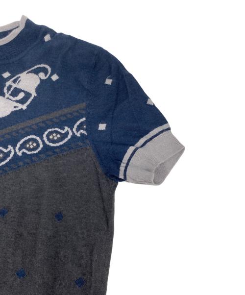 HERMES（エルメス）HERMES (エルメス) カシミヤシルク半袖ニット ネイビー サイズ:34の古着・服飾アイテム