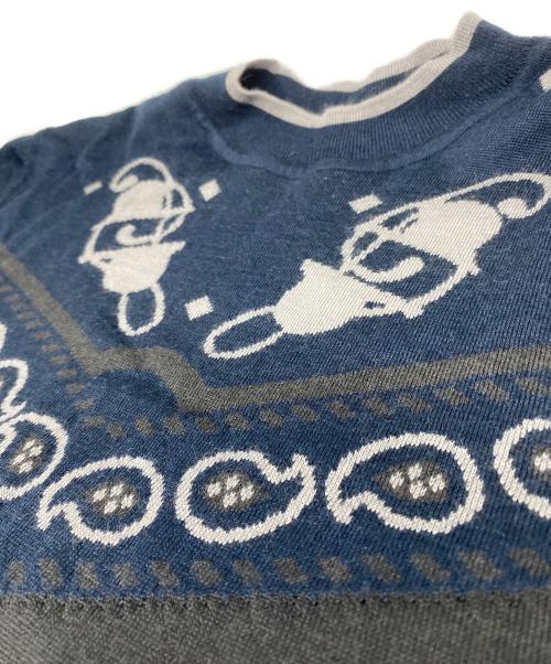 HERMES（エルメス）HERMES (エルメス) カシミヤシルク半袖ニット ネイビー サイズ:34の古着・服飾アイテム