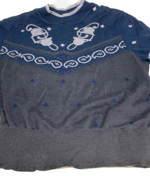 HERMES（エルメス）HERMES (エルメス) カシミヤシルク半袖ニット ネイビー サイズ:34の古着・服飾アイテム