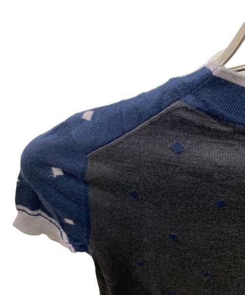 HERMES（エルメス）HERMES (エルメス) カシミヤシルク半袖ニット ネイビー サイズ:34の古着・服飾アイテム