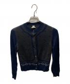 HERMESエルメス）の古着「カシミヤシルク丸襟カーディガン」｜ネイビー×グレー