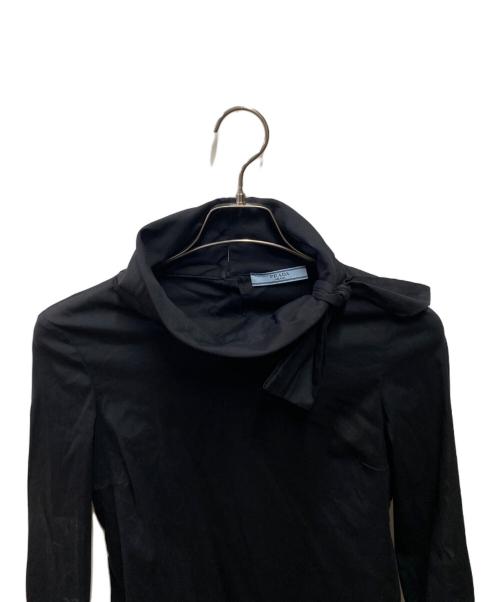 PRADA（プラダ）PRADA (プラダ) リボンブラウス ブラック サイズ:36の古着・服飾アイテム