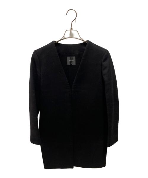 theory（セオリー）theory (セオリー) カシミヤVカラーコート ブラック サイズ:Ｓの古着・服飾アイテム
