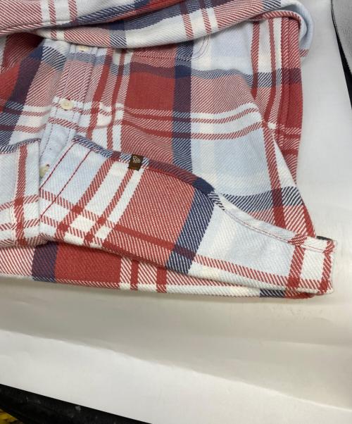 RHC Ron Herman（アールエイチシー ロンハーマン）RHC Ron Herman (アールエイチシー ロンハーマン) OUTERKNOWN (アウターノーン) 10 Years Washed Blanket Shirt スカイブルー×レッド サイズ:Ｍの古着・服飾アイテム