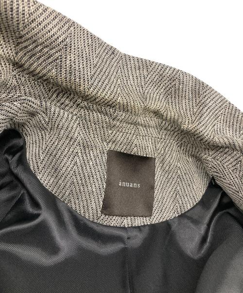 anuans（アニュアンス）anuans (アニュアンス) ヘリンボーンリネンジャケット ベージュ サイズ:FREEの古着・服飾アイテム