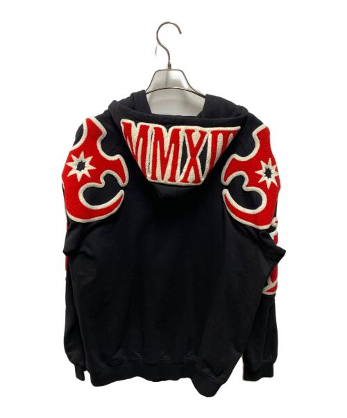 KTZ（ケーティーゼット）KTZ (ケーティーゼット) ワッペン ジップパーカー ブラック サイズ:Ｓの古着・服飾アイテム