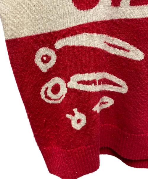 CHARLES JEFFREY LOVERBOY（チャールズ ジェフリー ラバーボーイ）CHARLES JEFFREY LOVERBOY (チャールズ ジェフリー ラバーボーイ) KNIT レッド サイズ:XLの古着・服飾アイテム