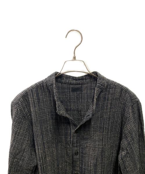 MITTAN（ミッタン）MITTAN (ミッタン) バンドカラーシャツ ブラック サイズ:3の古着・服飾アイテム