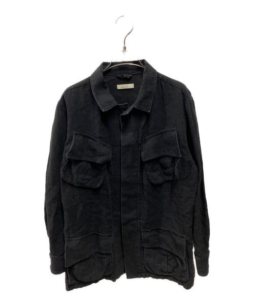 SLOW&CO（スロウアンドコー）SLOW&CO (スロウアンドコー) リネンジャケット ブラック サイズ:Ｍの古着・服飾アイテム