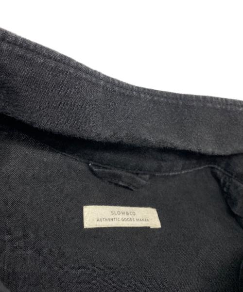 SLOW&CO（スロウアンドコー）SLOW&CO (スロウアンドコー) リネンジャケット ブラック サイズ:Ｍの古着・服飾アイテム
