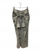 THE TOEザ・トゥー）の古着「LEXINGTON DOUBLE BELT DENIM PANTS」｜ブラック