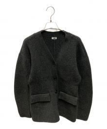 H BEAUTY&YOUTH（エイチ ビューティー&ユース）の古着「CURVY CARDIGAN」｜グレー