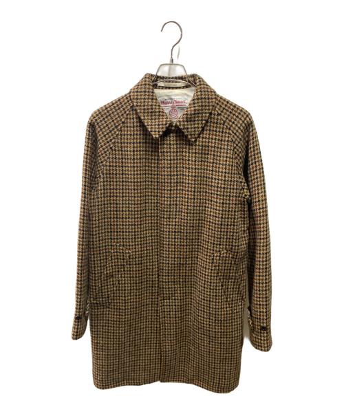 BEAMS PLUS（ビームスプラス）BEAMS PLUS (ビームスプラス) Harris Tweed (ハリスツイード) Bal Collar Coat ブラウン サイズ:Lの古着・服飾アイテム