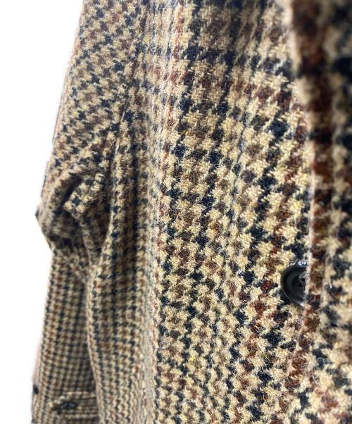 BEAMS PLUS（ビームスプラス）BEAMS PLUS (ビームスプラス) Harris Tweed (ハリスツイード) Bal Collar Coat ブラウン サイズ:Lの古着・服飾アイテム