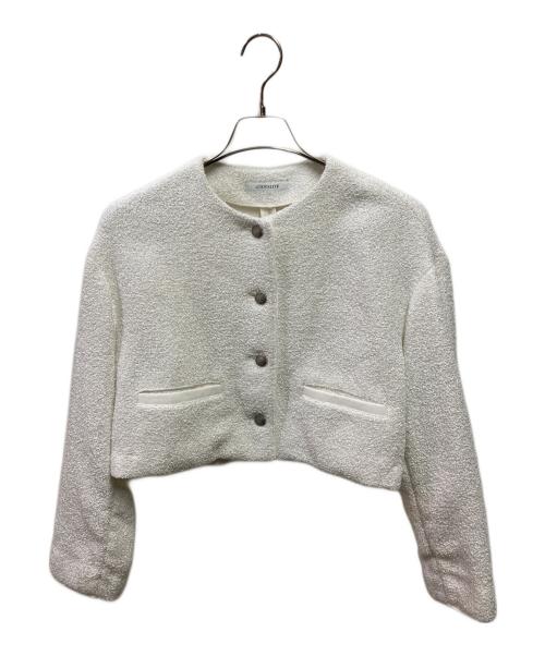 La TOTALITE（ラ ト―タリテ）La TOTALITE (ラ ト―タリテ) ノーカラーツイードジャケット ホワイト サイズ:FREEの古着・服飾アイテム