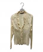 GUCCIグッチ）の古着「シルク混フリルブラウス」｜ベージュ