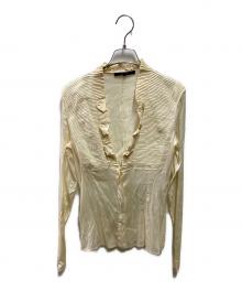 GUCCI（グッチ）の古着「シルク混フリルブラウス」｜ベージュ