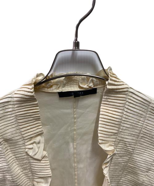 GUCCI（グッチ）GUCCI (グッチ) シルク混フリルブラウス ベージュ サイズ:40の古着・服飾アイテム
