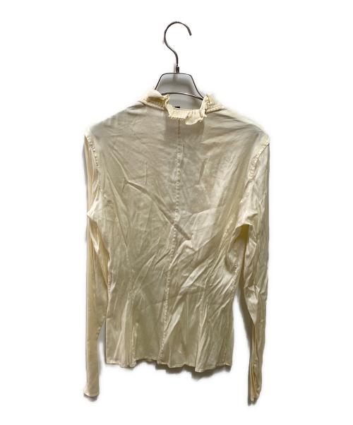 GUCCI（グッチ）GUCCI (グッチ) シルク混フリルブラウス ベージュ サイズ:40の古着・服飾アイテム
