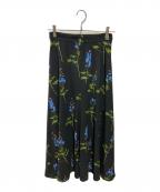 DRIES VAN NOTENドリスヴァンノッテン）の古着「フラワープリントスカート」｜ブラック