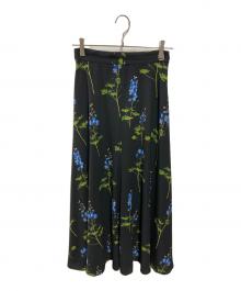 DRIES VAN NOTEN（ドリスヴァンノッテン）の古着「フラワープリントスカート」｜ブラック