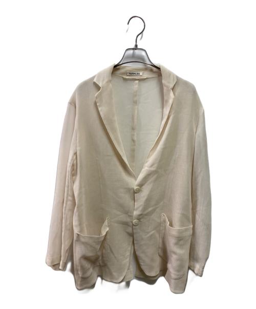 AURALEE（オーラリー）AURALEE (オーラリー) 24SS WOOL RECYCLE POLYESTER LENO SHEER JACKET ベージュの古着・服飾アイテム