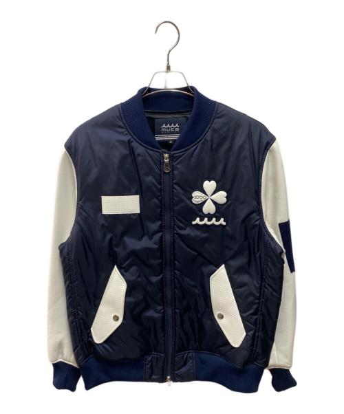 muta MARINE（ムータマリン）muta MARINE (ムータマリン) La Festa Primavera Continua MA-1 ネイビー×ホワイト サイズ:6の古着・服飾アイテム