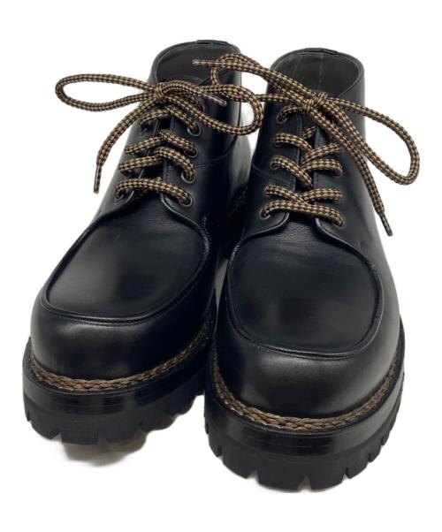 F.LLI Giacometti（フラテッリ ジャコメッティ）F.LLI Giacometti (フラテッリ ジャコメッティ) アニローカーフパイピングブーツ Marmolada  ブラック サイズ:40の古着・服飾アイテム