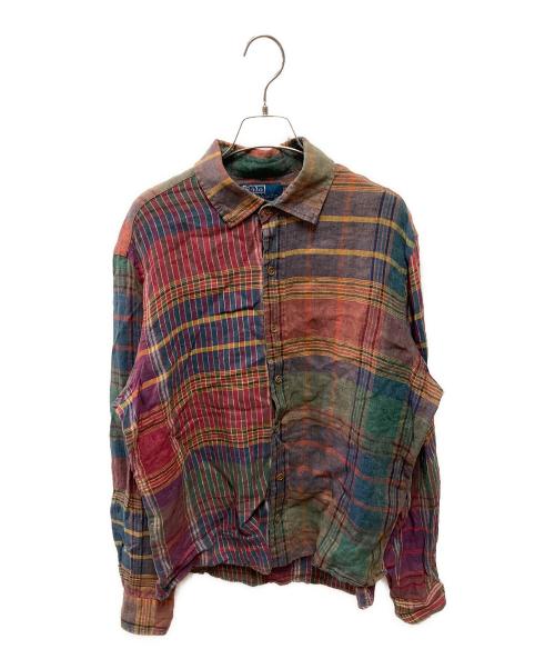POLO RALPH LAUREN（ポロ・ラルフローレン）POLO RALPH LAUREN (ポロ・ラルフローレン) 90's リネンチェックシャツ マルチカラー サイズ:Lの古着・服飾アイテム