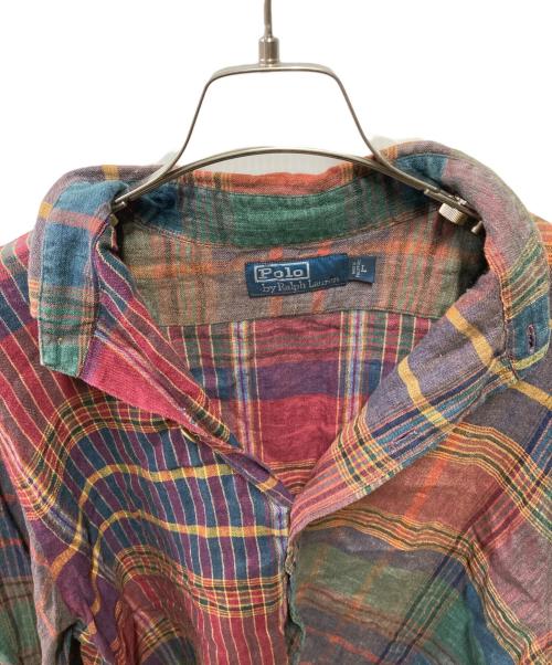 POLO RALPH LAUREN（ポロ・ラルフローレン）POLO RALPH LAUREN (ポロ・ラルフローレン) 90's リネンチェックシャツ マルチカラー サイズ:Lの古着・服飾アイテム