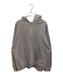 MONKEY TIME（モンキータイム）の古着「オゾンウォッシュ ハーフジップ フーディー」｜グレー