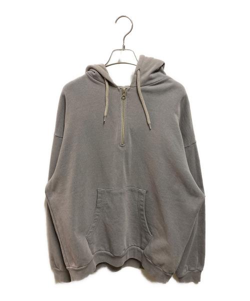 MONKEY TIME（モンキータイム）MONKEY TIME (モンキータイム) オゾンウォッシュ ハーフジップ フーディー グレー サイズ:M 未使用品の古着・服飾アイテム