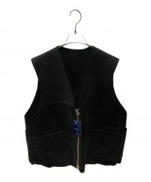 LA BOUCLE（ラ ブークル）の古着「ウルトラスエード ZIP ベスト」｜ブラック