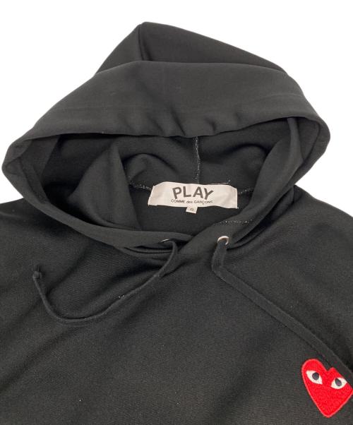 PLAY COMME des GARCONS（プレイコムデギャルソン）PLAY COMME des GARCONS (プレイコムデギャルソン) ロゴフーディー ブラック サイズ:Ｓの古着・服飾アイテム