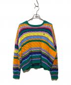 POLO RALPH LAURENポロ・ラルフローレン）の古着「ストライプド ケーブルニット コットン セーター」｜マルチカラー