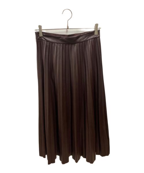 HUGO BOSS（ヒューゴ ボス）HUGO BOSS (ヒューゴ ボス) フェイクレザー プリッセプリーツ ブラウン サイズ:38 未使用品の古着・服飾アイテム