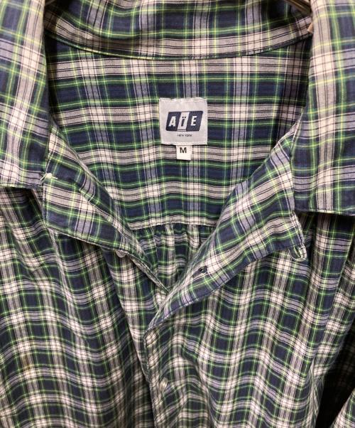 AiE（エーアイイー）AiE (エーアイイー) オープンカラーシャツ ネイビー×グリーン サイズ:Mの古着・服飾アイテム
