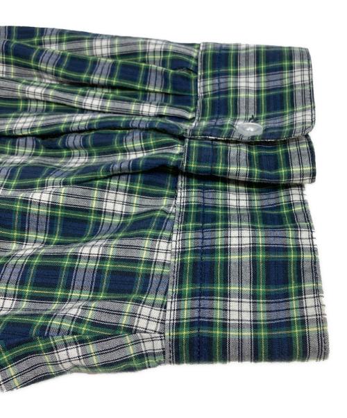 AiE（エーアイイー）AiE (エーアイイー) オープンカラーシャツ ネイビー×グリーン サイズ:Mの古着・服飾アイテム