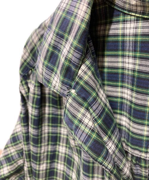 AiE（エーアイイー）AiE (エーアイイー) オープンカラーシャツ ネイビー×グリーン サイズ:Mの古着・服飾アイテム