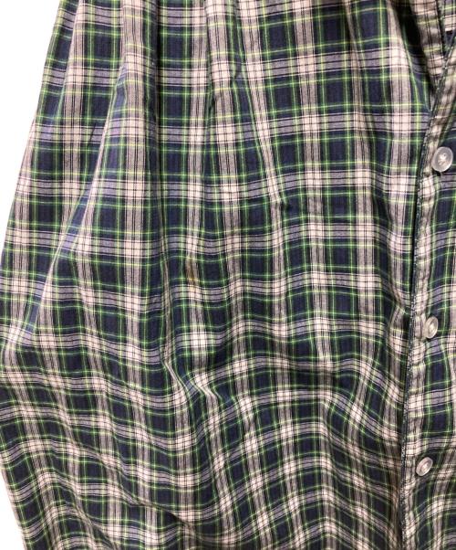 AiE（エーアイイー）AiE (エーアイイー) オープンカラーシャツ ネイビー×グリーン サイズ:Mの古着・服飾アイテム