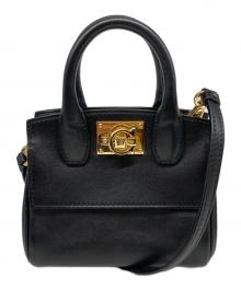 Salvatore Ferragamo（サルヴァトーレ フェラガモ）の古着「STUDIO BAG MICRO」｜ブラック