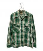 SHAPELYシャープレイ）の古着「60’S～70’S オープンカラーチェックシャツ」｜グリーン