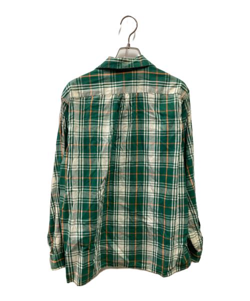 SHAPELY（シャープレイ）SHAPELY (シャープレイ) 60’S～70’S オープンカラーチェックシャツ グリーン サイズ:Ｍの古着・服飾アイテム