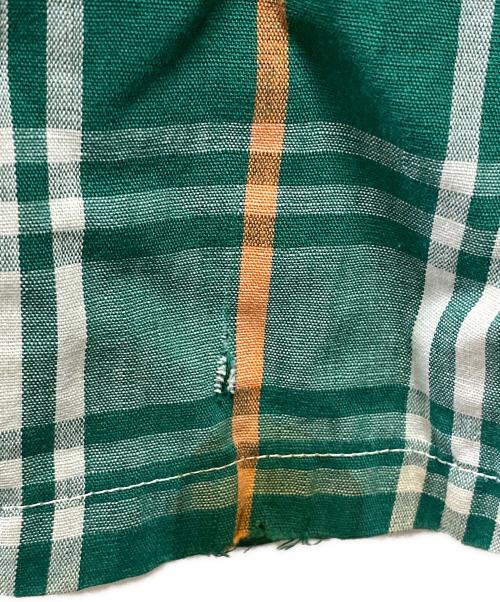 SHAPELY（シャープレイ）SHAPELY (シャープレイ) 60’S～70’S オープンカラーチェックシャツ グリーン サイズ:Ｍの古着・服飾アイテム