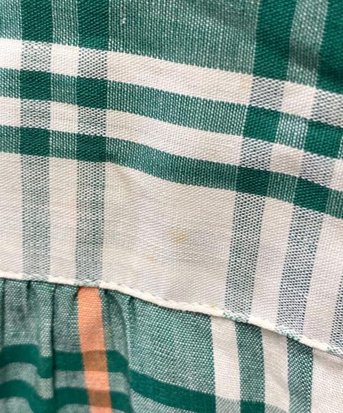 SHAPELY（シャープレイ）SHAPELY (シャープレイ) 60’S～70’S オープンカラーチェックシャツ グリーン サイズ:Ｍの古着・服飾アイテム