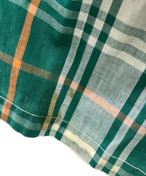SHAPELY（シャープレイ）SHAPELY (シャープレイ) 60’S～70’S オープンカラーチェックシャツ グリーン サイズ:Ｍの古着・服飾アイテム