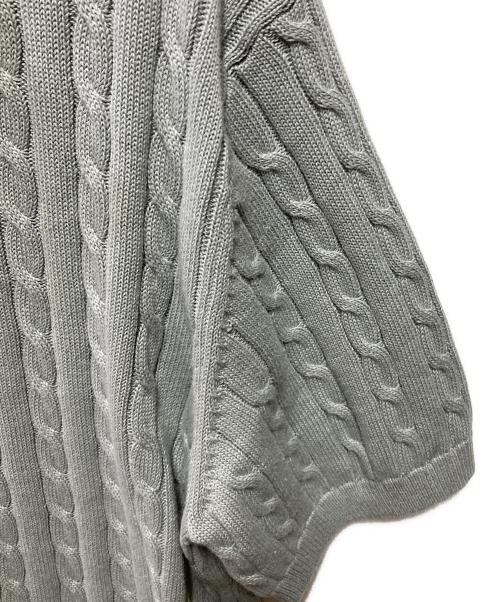 BEAMS PLUS（ビームスプラス）BEAMS PLUS (ビームスプラス) リネンコットン ケーブルニットポロシャツ ブルー サイズ:Ｌ 未使用品の古着・服飾アイテム