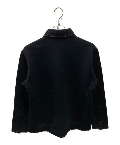 CABAN（キャバン）CABAN (キャバン) コットンカシミヤ ステッチワークシャツ ブラック サイズ:Ｓの古着・服飾アイテム