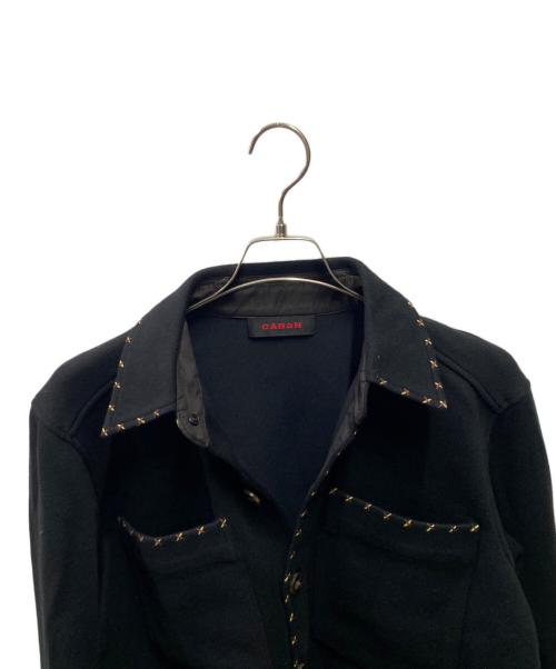 CABAN（キャバン）CABAN (キャバン) コットンカシミヤ ステッチワークシャツ ブラック サイズ:Ｓの古着・服飾アイテム